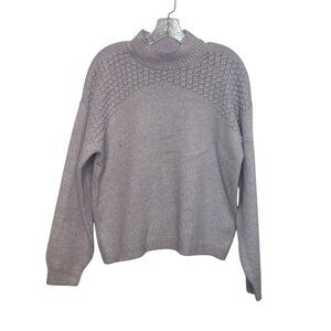 Maurices Mock Neck Sweater Womens Small Purple New WOT Textured Knit‎ Wool Blend